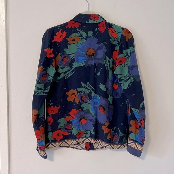 TRACY REESE Silk Floral Long Sleeve Blouse - Picture 5 of 8